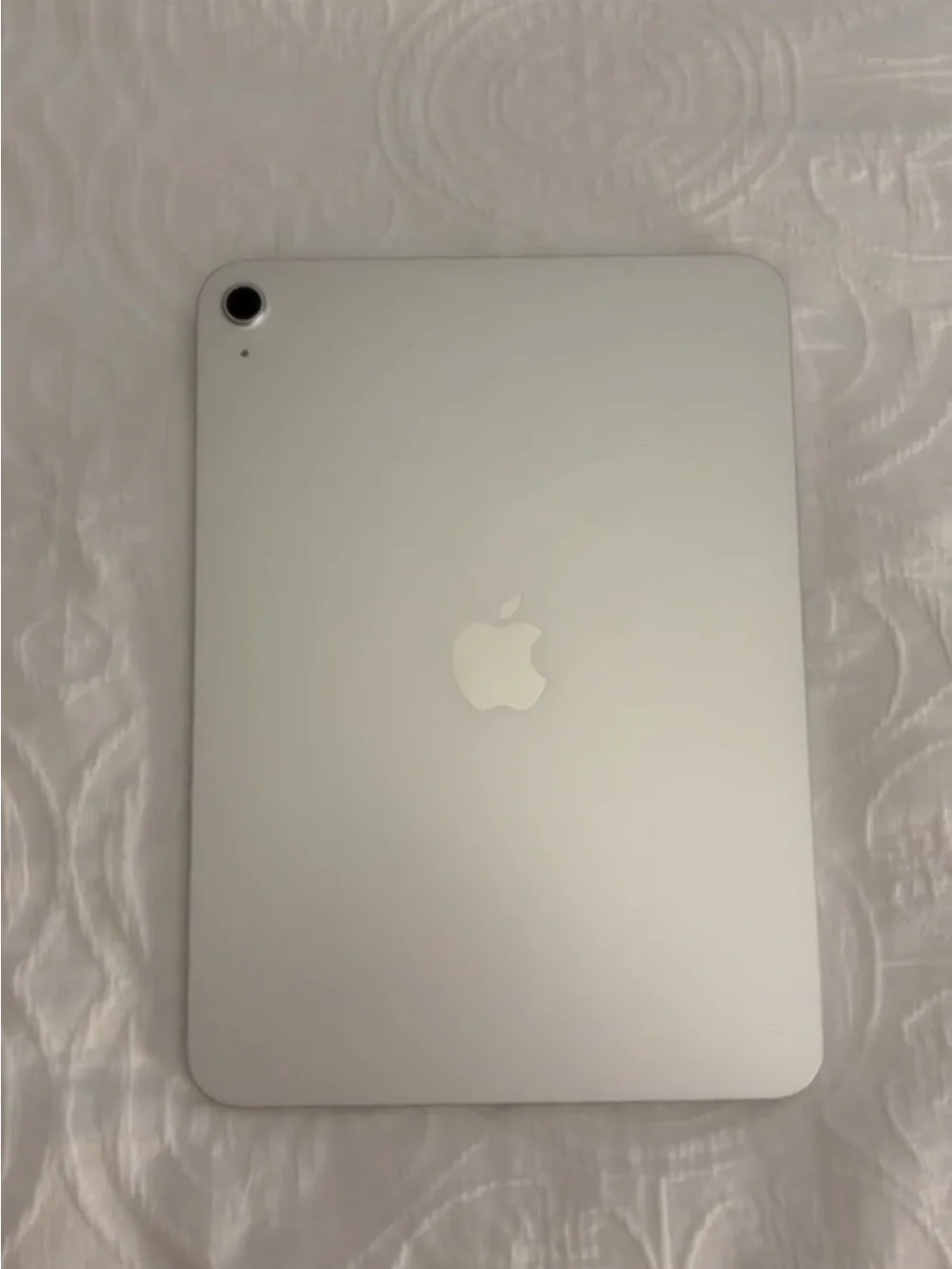 Apple Silver Tablet with Rear Camera and Apple Logo